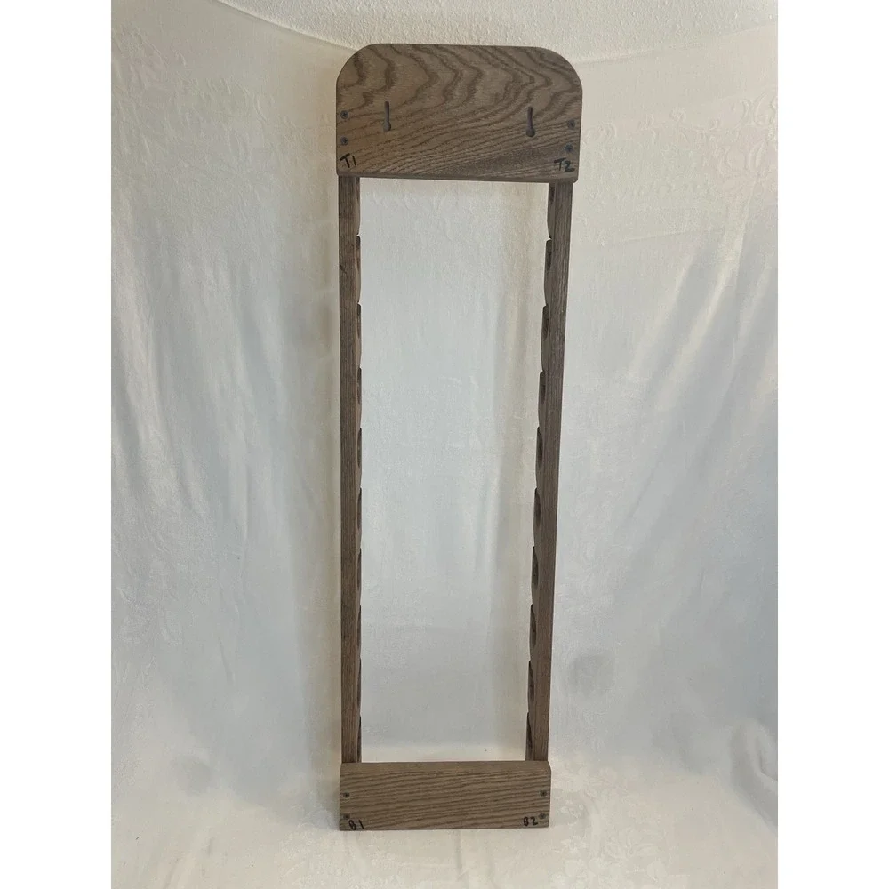 Wooden Wall Mount Baseball Cap Rack Storage Solid Wood Holds 20 Hats 34